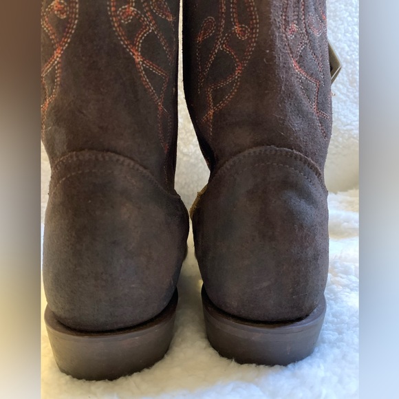 FRYE Billy Pull On Brown Suede Boots Sz 7B - Picture 6 of 8